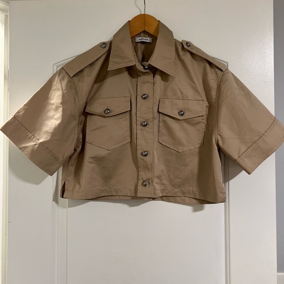 SANDRO Indiana Cropped Shirt. NEW WITH TAGS! - Picture 7 of 11
